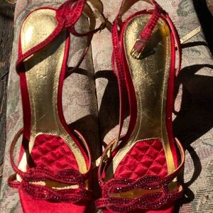 Ralph Lauren Blue Label Red Strappy Heels